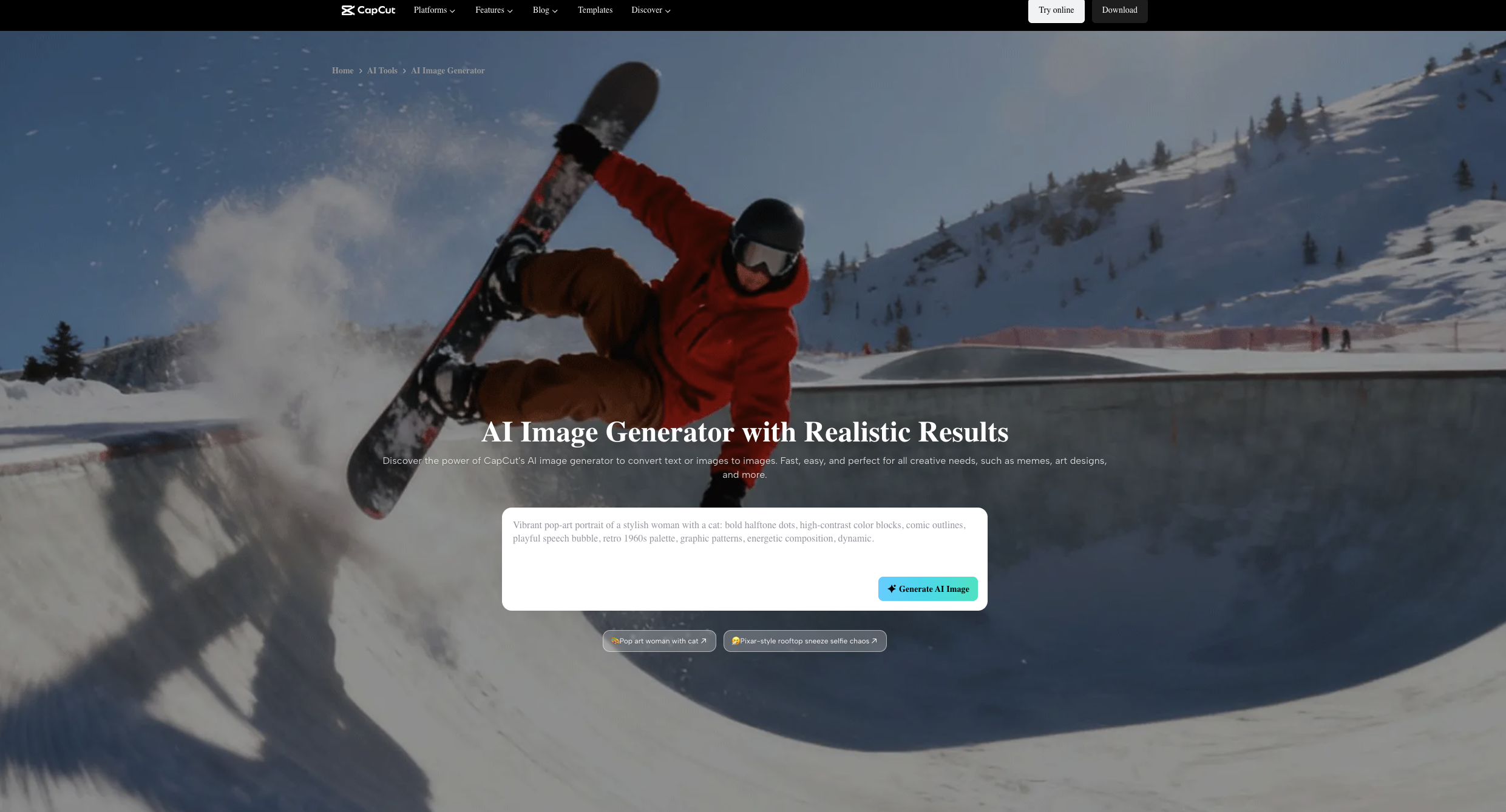 Editor de video CapCut con herramientas de IA para subtítulos automáticos gratis
