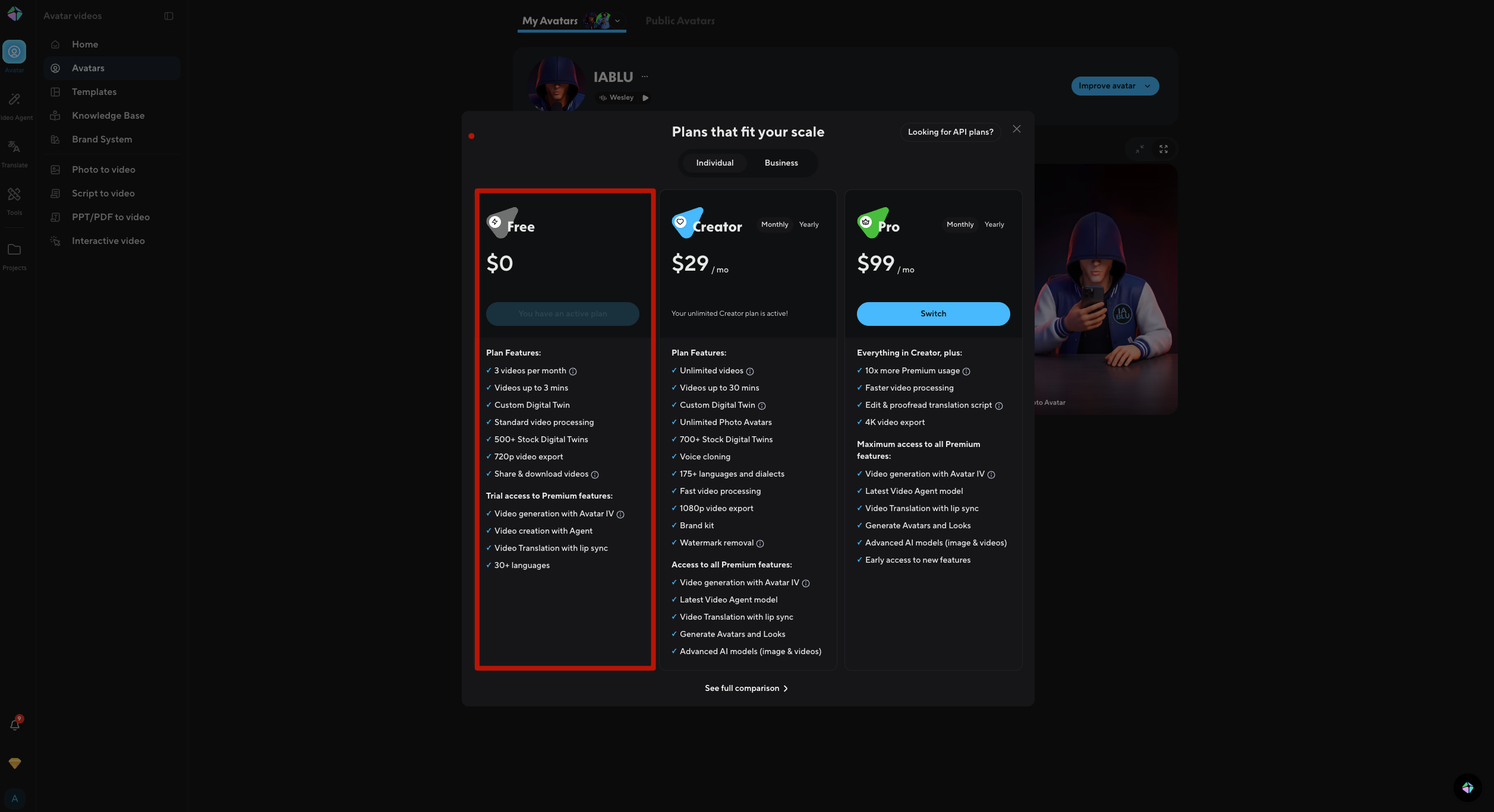 Avatar digital realista generado con HeyGen IA para videos gratis