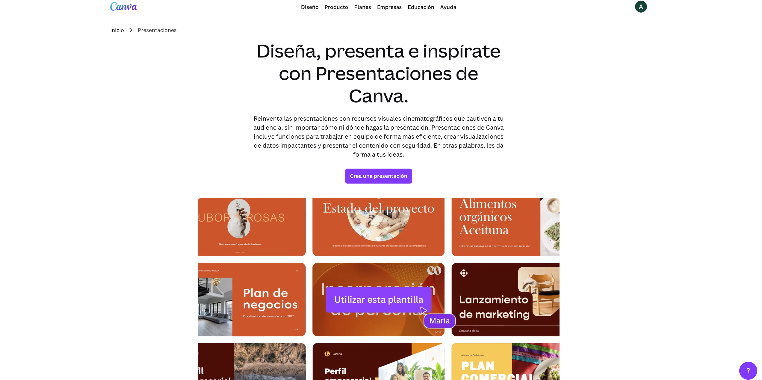 Magic Design de Canva generando presentación profesional con IA desde prompt