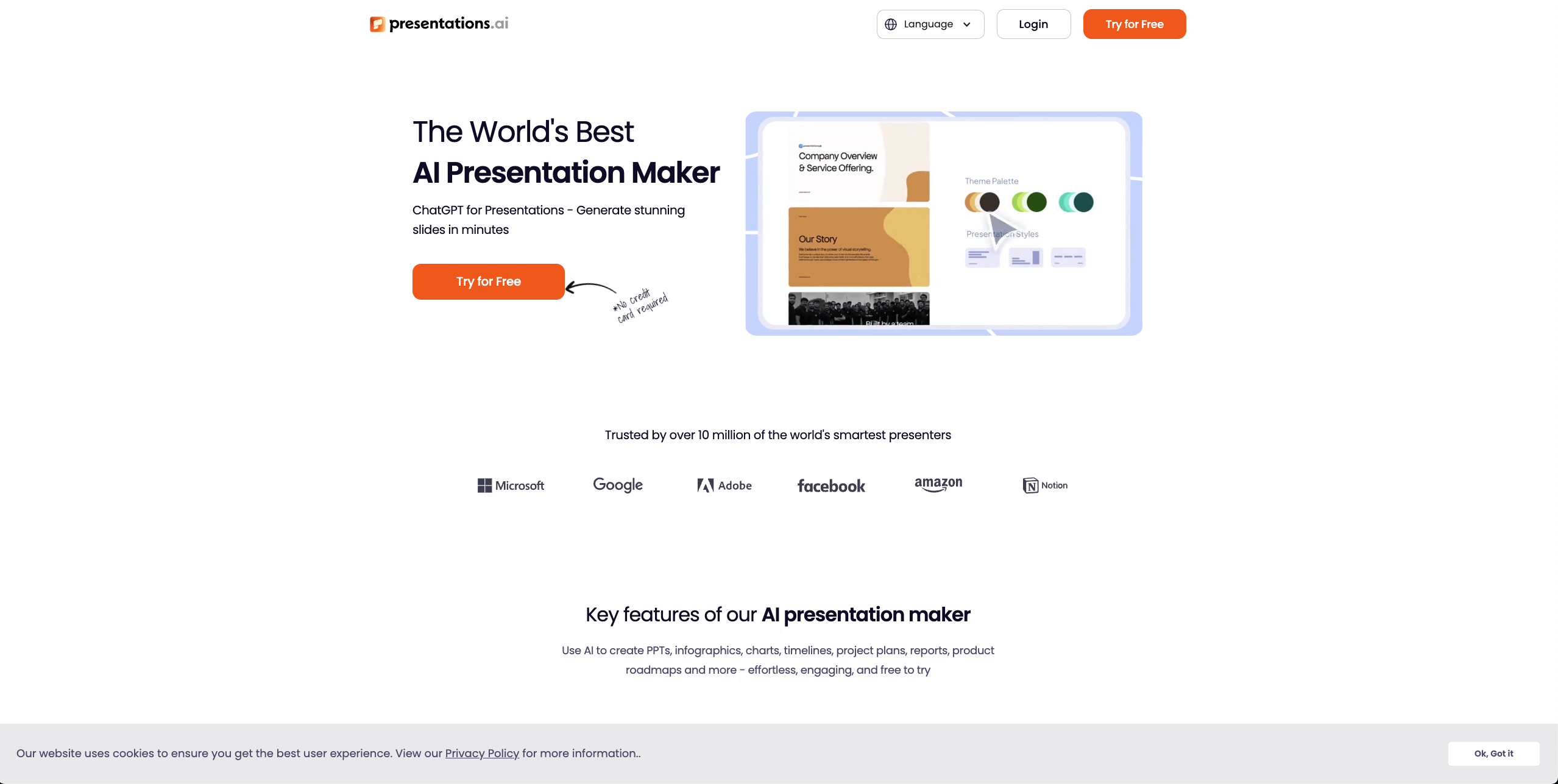 Presentations.AI convirtiendo documento PDF en presentación PowerPoint automáticamente