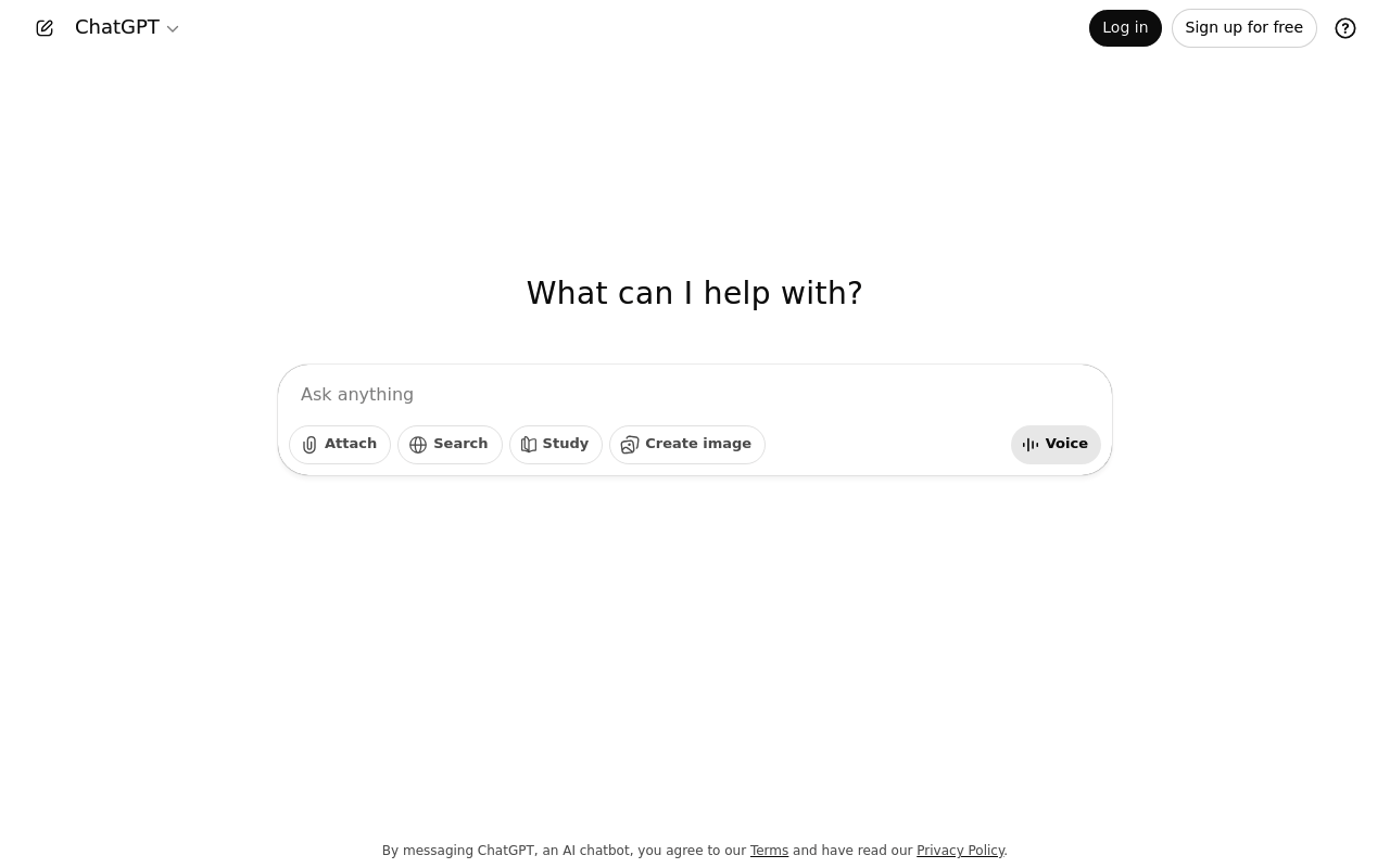 Captura de pantalla de ChatGPT