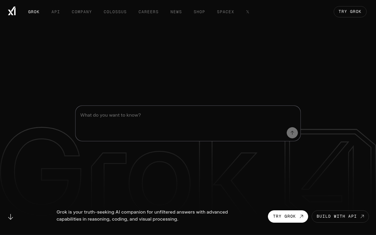 Grok - interfaz del chatbot de IA de xAI