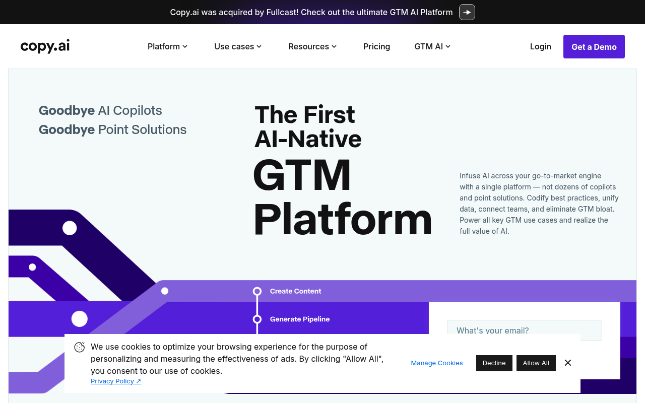 Captura de pantalla de Copy.ai