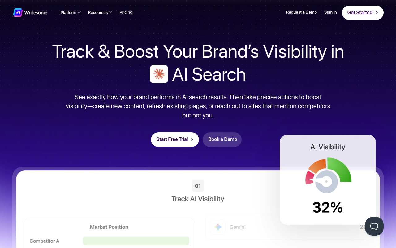 Captura de pantalla de Writesonic