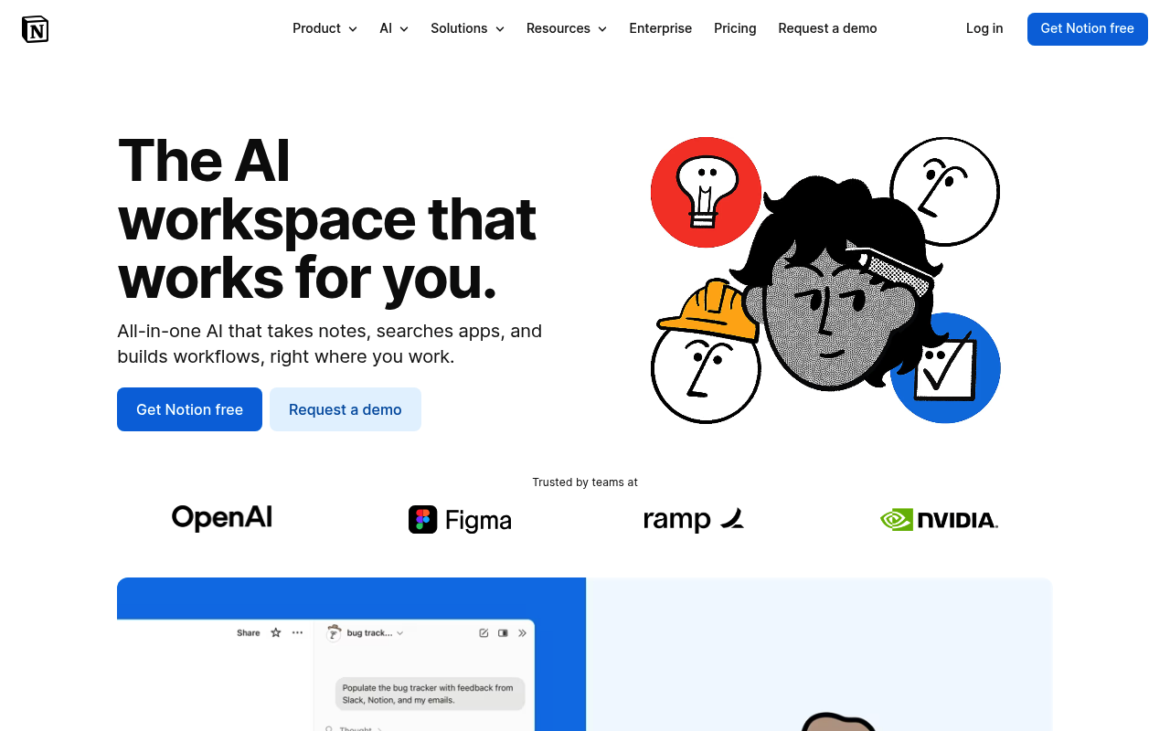 Captura de pantalla de Notion AI