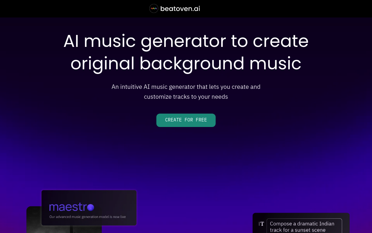 Beatoven.ai - música para videos y podcasts con IA