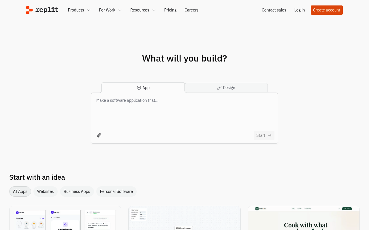 Captura de pantalla de Replit