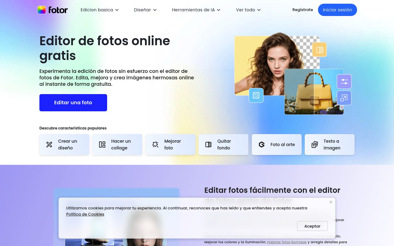 Captura de pantalla de Fotor