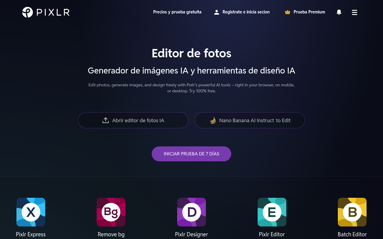 Captura de pantalla de Pixlr